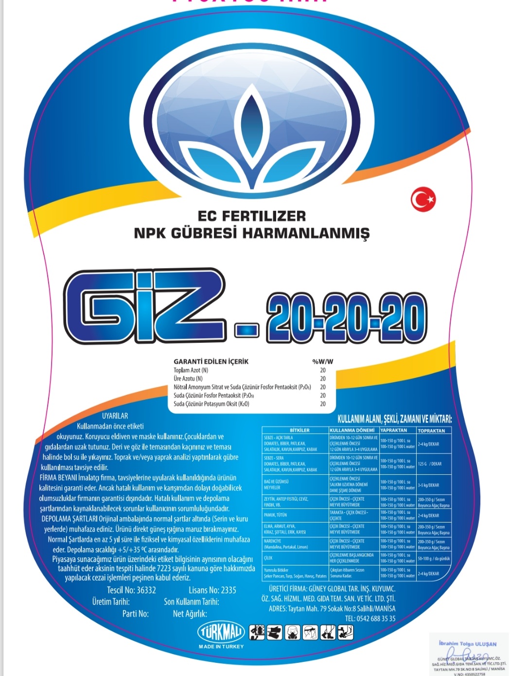 GİZ-20-20-20  20 KG