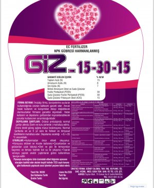 Giz-15-30-15  1 kglık Toz Yaprak Gübresi